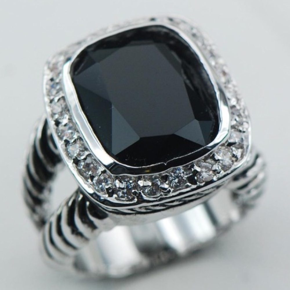 🆕SS black onyx ring.